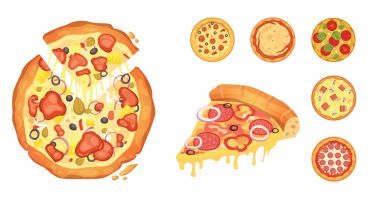 تصویر برش های کوچک پیتزا پپرونی Food
