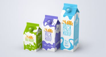 فایل موکاپ پاکت شیر Mockup