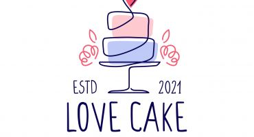 لوگو مینیمال کیک طرح Love Cake
