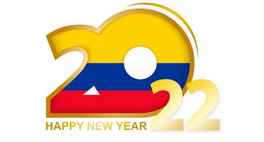 وکتور رایگان پس زمینه سال نو میلادی 2022 پرچم کلمبیا