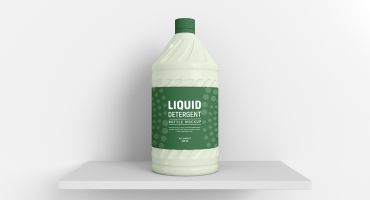 فایل موکاپ فتوشاپ بطری مایع پاک کننده رنگ سبز