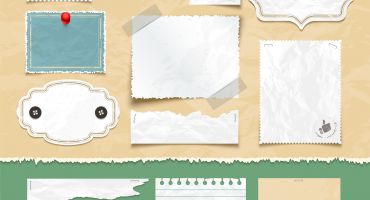مجموعه 16 عددی قالب لایه باز کاغذ یادداشت های قدیمی