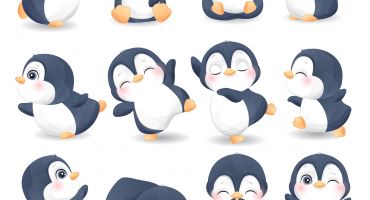 مجموعه 12 عددی کارکتر کارتونی پنگوئن Cartoon Character