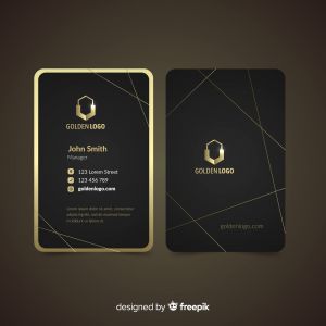 کارت ویزیت با حاشیه طلایی Business card