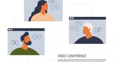 قالب لایه باز تماس ویدئویی از منزل Video Conference