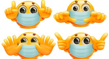 مجموعه 4 عددی اموجی با ماسک Emoji