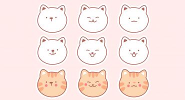 مجموعه اموجی گربه رنگ روشن Emoji