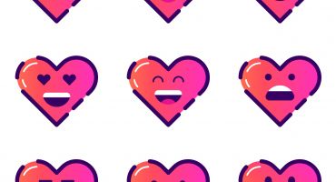 مجموعه اموجی شکل قلب Emoji