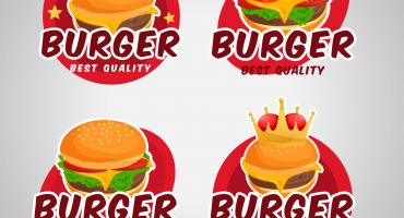 مجموعه 4 عددی استیکر همبرگر Food