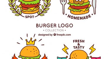 مجموعه 4 عددی لوگو همبرگر Food Logo