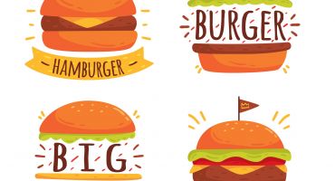 مجموعه 4 عددی لوگو همبرگر Food