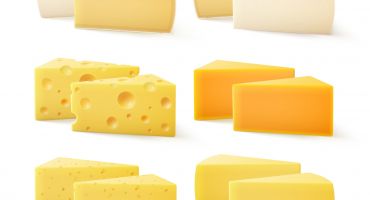تصویر قطعات مثلثی انواع پنیر Food
