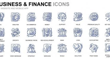 مجموعه آیکون ساده مالی و اقتصادی Icon