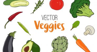 تصویر انواع سبزیجات وکتور Food