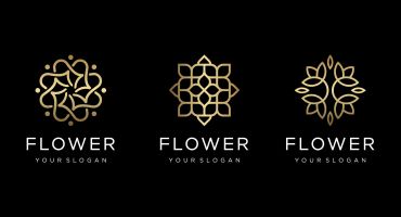 مجموعه 3 عددی لوگو طلایی طرح گل Logo