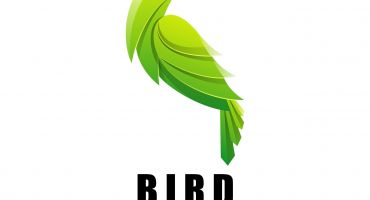 دانلود لوگو پرنده زیبا با رنگ سبر Mascot bird