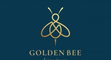 دانلود لوگو طلایی زنبور Bee logo