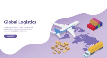 بنر سایت مدل Global Logistics
