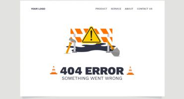 دانلود فایل لایه باز وکتور خطای 404 با تصویر تابلو هشدار