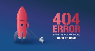 دانلود فایل لایه باز وکتور خطای 404 با تصویر موشک