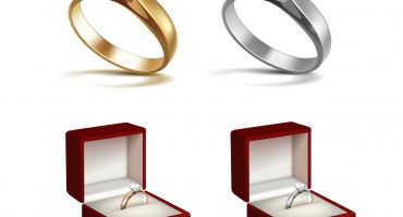 فایل وکتور حلقه ازدواج با نگین الماس