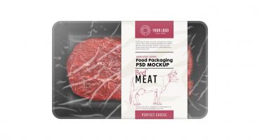 فایل موکاپ بسته بندی گوشت قرمز Mockup