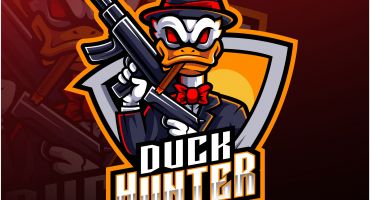 وکتور لایه باز لوگو شکار اردک Duck Hunter