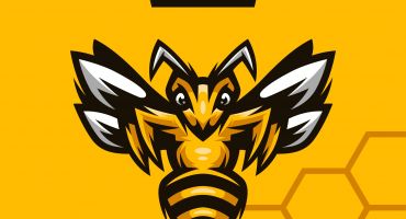 وکتور لایه باز لوگو زنبور عسل Bee Mascot