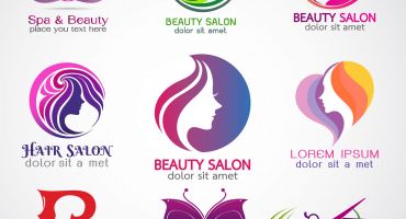فایل وکتور لوگو سالن زیبایی طرح Beauty Salon Set