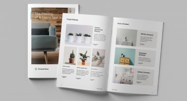 فایل موکاپ مجله طراحی داخلی از نمای بالا