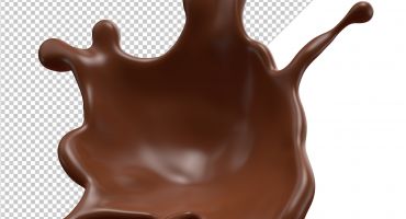فایل لایه باز شیر شکلات پخش شده با پس زمینه شفاف