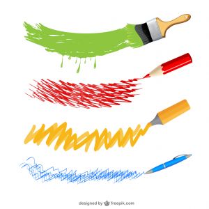 براش های وکتور طرح قلم مو،خودکار، مداد و ماژیک