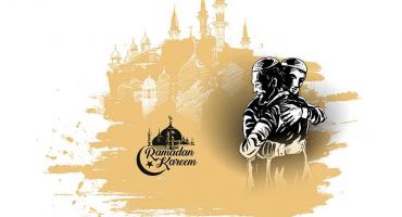 دانلود رایگان فایل وکتور رمضان کریم با موضوع دوستی و طرح مسجد