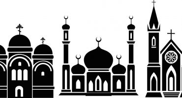 فایل وکتور لایه باز مسجد با دیزاین سیاه و سفید