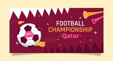 دانلود رایگان بنر جام جهانی 2022 قطر طرح پرچم و سوت