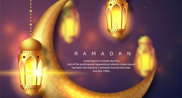 پس زمینه ماه رمضان مدل فانوس طلایی