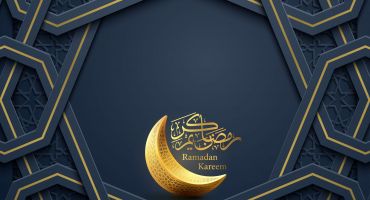 پس زمینه ماه رمضان مدل هلال ماه طلایی