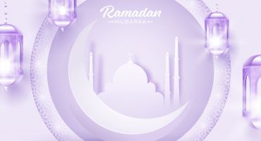 پس زمینه ماه رمضان رنگ آبی روشن